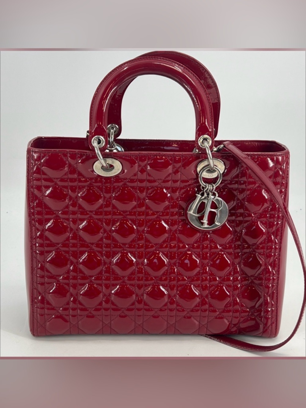 Dior Glossy Red Patent Lady Dior